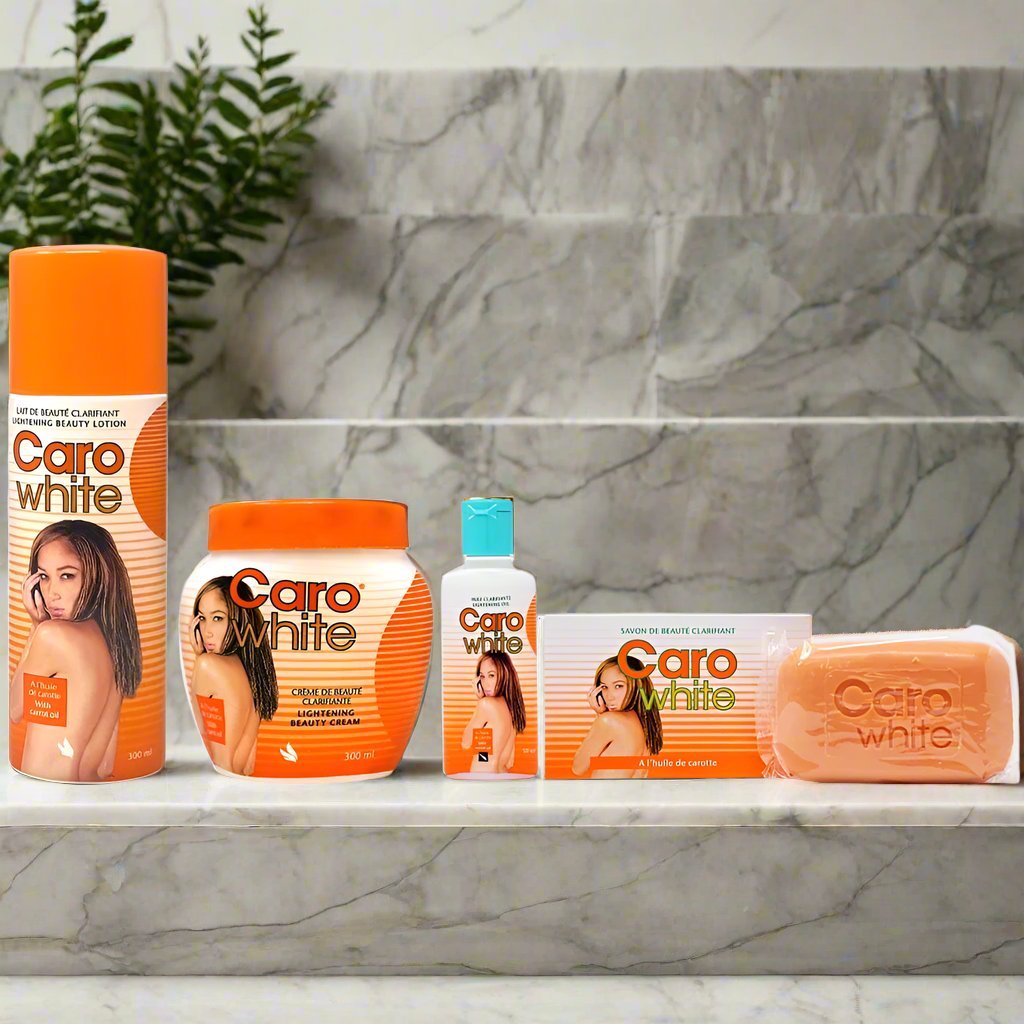 Caro White Set (Lotion + Cream 16.9 Oz + Oil 1.7 Oz + Soap 6.3 Oz) - Hajar Entreprises